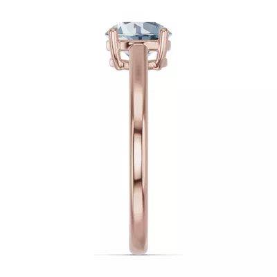 Round Aquamarine East-West Ring