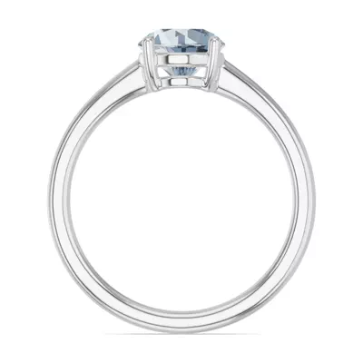 Round Aquamarine East-West Ring
