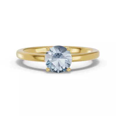 Round Aquamarine East-West Ring