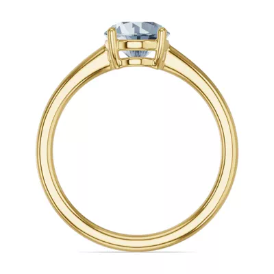Round Aquamarine East-West Ring
