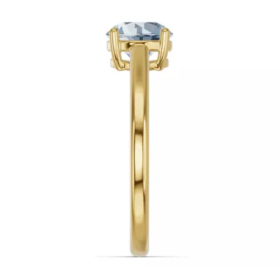 Round Aquamarine East-West Ring