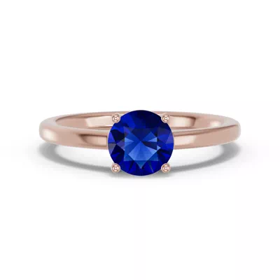 Round Sapphire East-West Ring