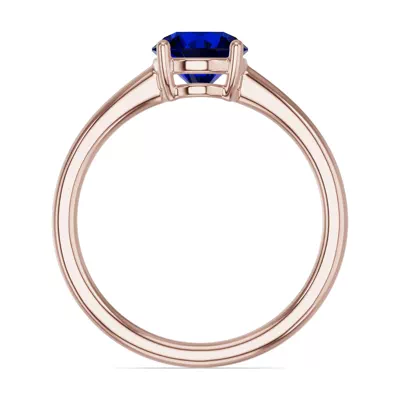 Round Sapphire East-West Ring