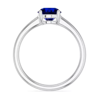 Round Sapphire East-West Ring