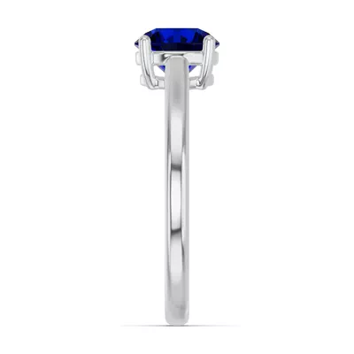 Round Sapphire East-West Ring
