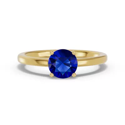 Round Sapphire East-West Ring