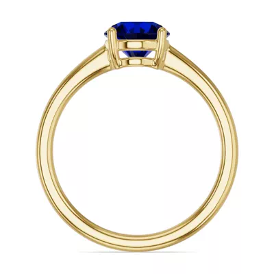 Round Sapphire East-West Ring
