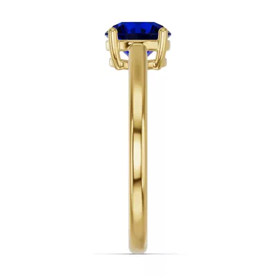 Round Sapphire East-West Ring
