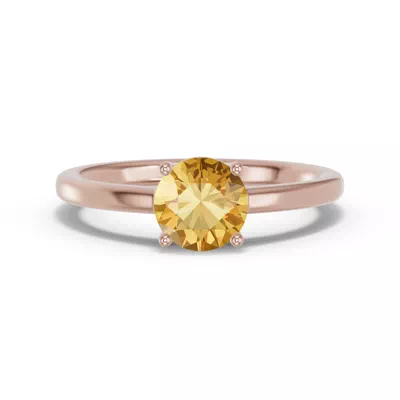 Round Citrine East-West Ring