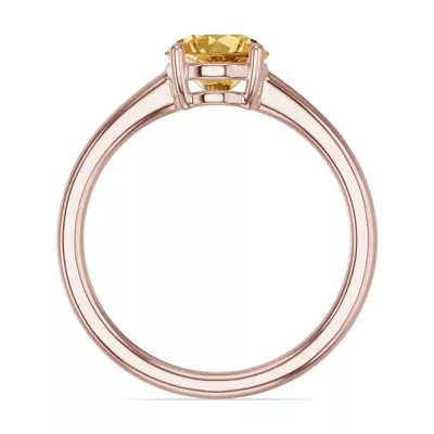 Round Citrine East-West Ring
