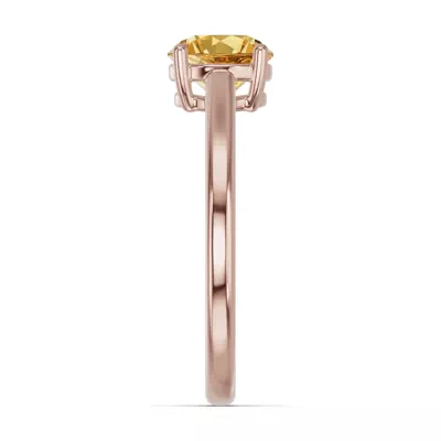 Round Citrine East-West Ring