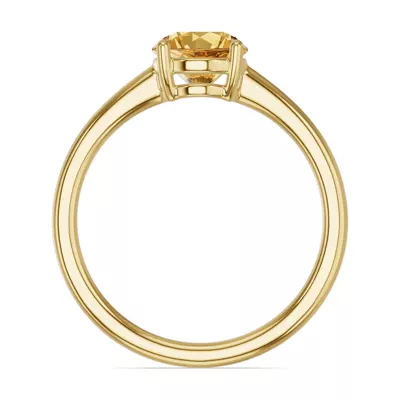 Round Citrine East-West Ring
