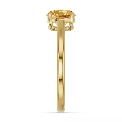 Round Citrine East-West Ring