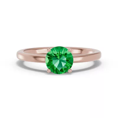 Round Emerald East-West Ring