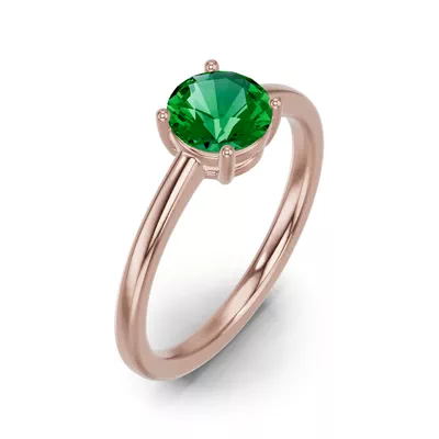 Round Emerald East-West Ring