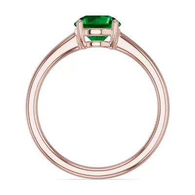 Round Emerald East-West Ring