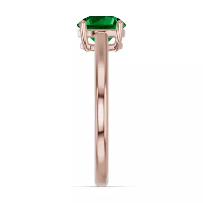 Round Emerald East-West Ring