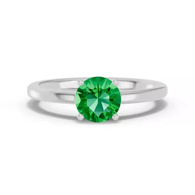 Round Emerald East-West Ring