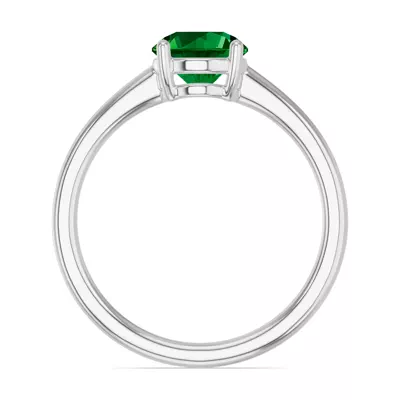 Round Emerald East-West Ring