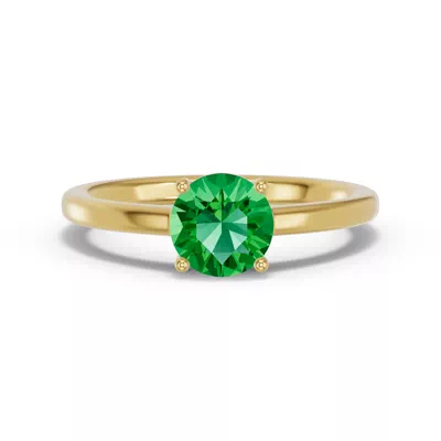 Round Emerald East-West Ring