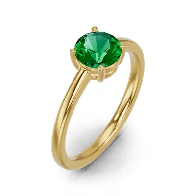 Round Emerald East-West Ring