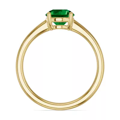 Round Emerald East-West Ring