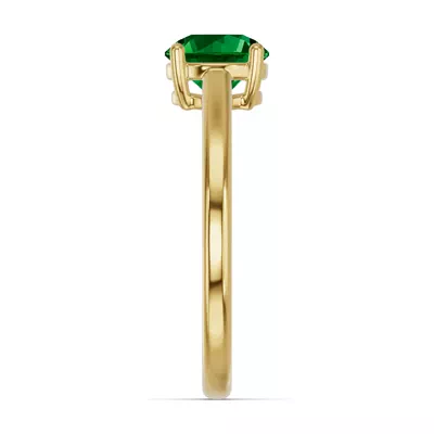 Round Emerald East-West Ring