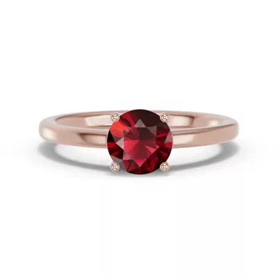 Round Garnet East-West Ring