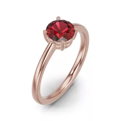 Round Garnet East-West Ring