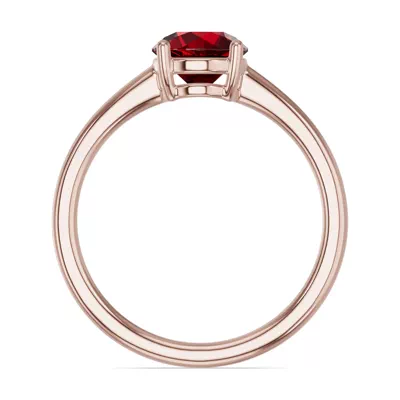 Round Garnet East-West Ring