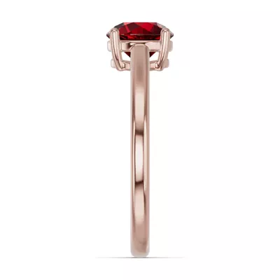 Round Garnet East-West Ring