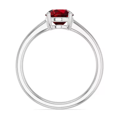 Round Garnet East-West Ring
