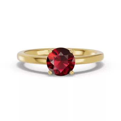 Round Garnet East-West Ring