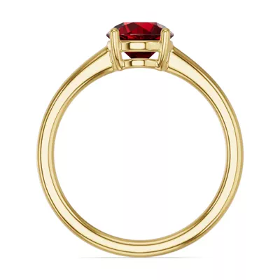 Round Garnet East-West Ring