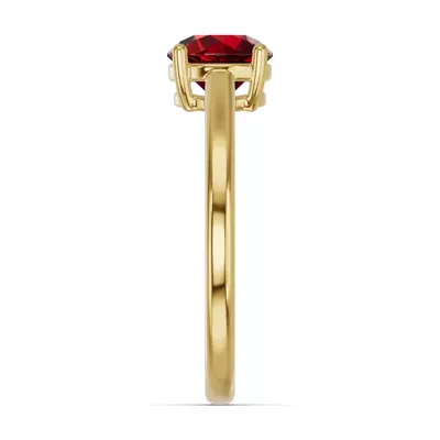 Round Garnet East-West Ring