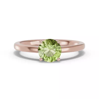 Round Peridot East-West Ring