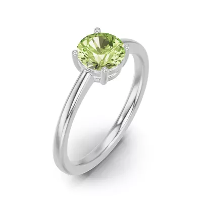 Round Peridot East-West Ring