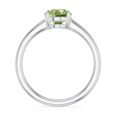 Round Peridot East-West Ring