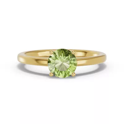 Round Peridot East-West Ring