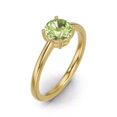 Round Peridot East-West Ring