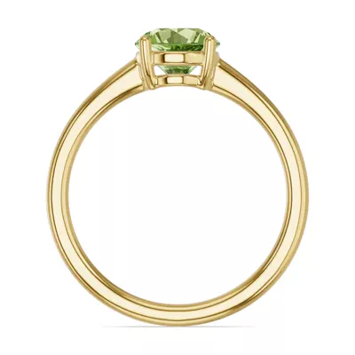 Round Peridot East-West Ring