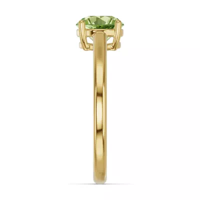 Round Peridot East-West Ring