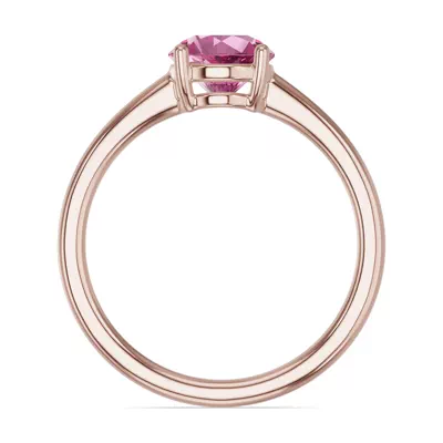 Round Pink Tourmaline East-West Ring