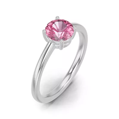Round Pink Tourmaline East-West Ring