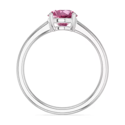 Round Pink Tourmaline East-West Ring