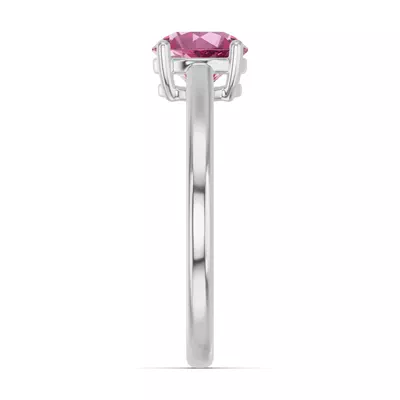 Round Pink Tourmaline East-West Ring