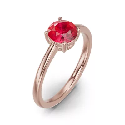 Round Ruby East-West Ring