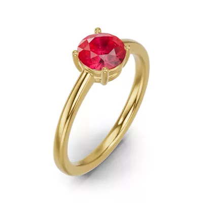 Round Ruby East-West Ring