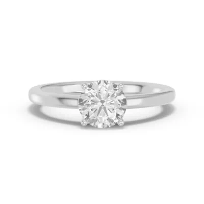 Round Lab Diamond East-West Silver Ring