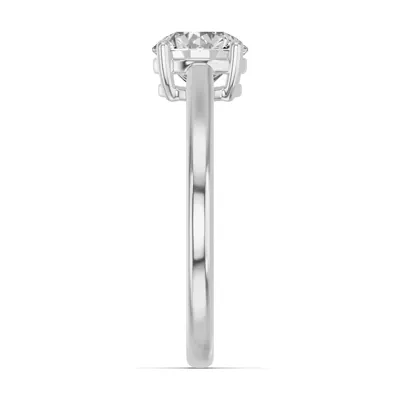 Round Lab Diamond East-West Silver Ring